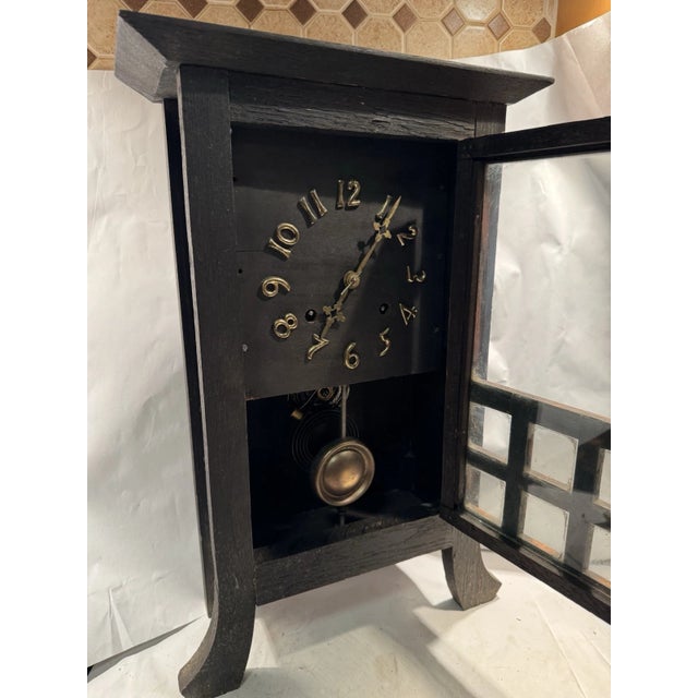 New Haven Clock Company Antique New Haven Mission Style Parlor Mantel Clock- “San Pedro” Model For Sale - Image 4 of 10