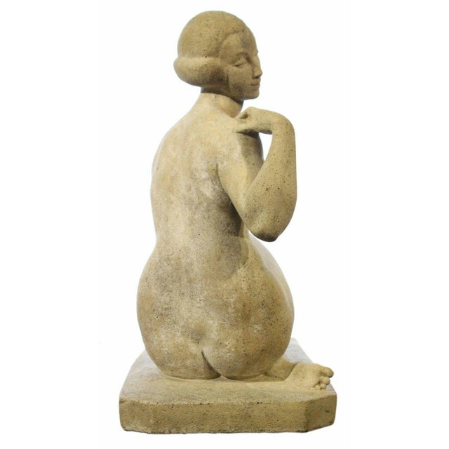 Early 20th Century Art Deco 21‚Äù Tall Statue Sculpture by Marcel Bouraine "Awakening" With Provenance For Sale - Image 5 of 6
