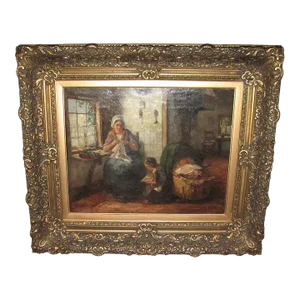Antique Oil on Canvas Painting Cornelis Koppenol Circa 1900