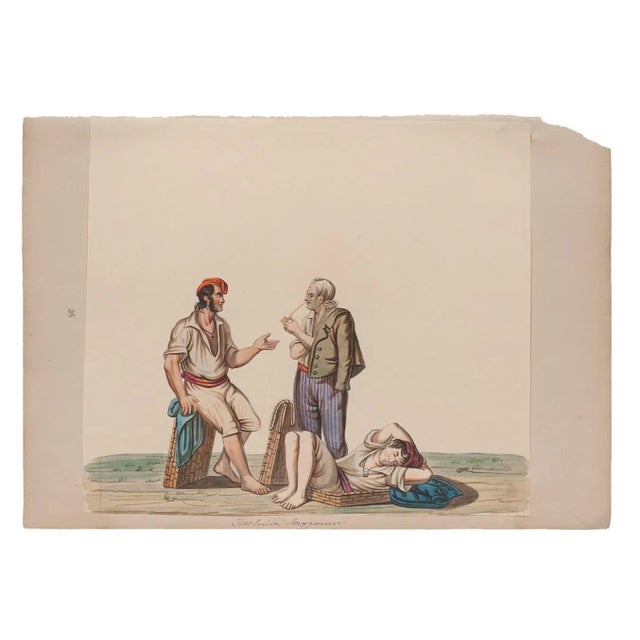 Porter's is an original gouache drawing on paper realized by Michela De Vito, Naples. Titled on the lower center. Good...