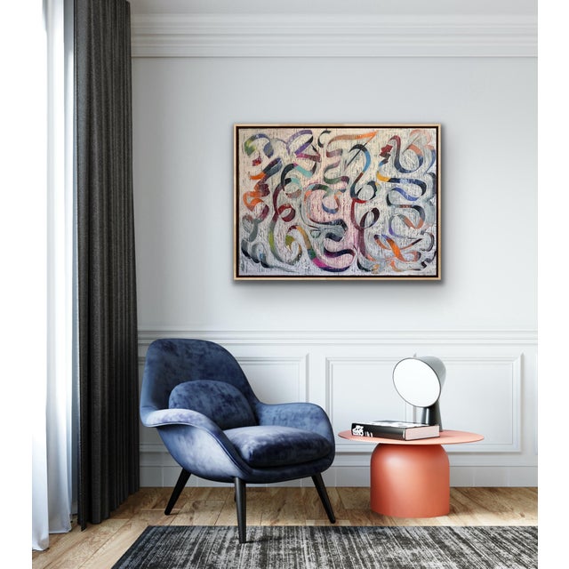 2020s Original Abstract Painting Titled “Feted” by Pamela Harmon, Framed For Sale - Image 5 of 10