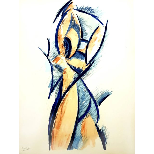 Blue Woman - Pochoir 1962 For Sale - Image 8 of 8