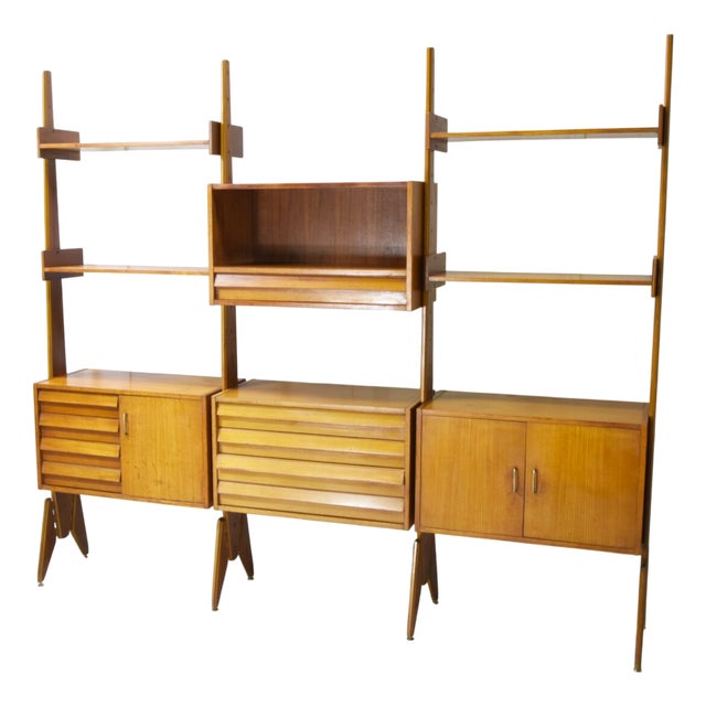 Italian Teak Bookcase, 1960s For Sale