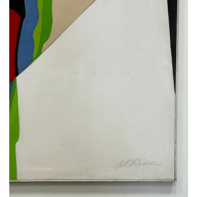 Over-Scale 1970s Rosalie Atkins Abstract Oil Painting on Canvas "Red Sky" For Sale - Image 4 of 8