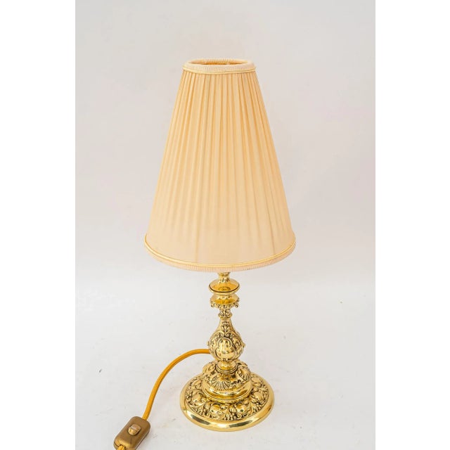 Historistic table lamp with original cut glass shade vienna around 1890s. European Plug (up to 250V).The wiring of this...