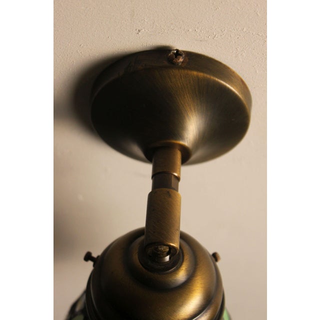 Brown Tiffany Wall Sconce in Stained Glass and Pewter For Sale - Image 8 of 10