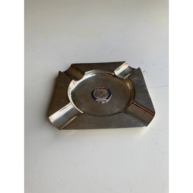 1930s 1937 Coronation of George VI & Queen Elizabeth Silver & Enamel Ashtray For Sale - Image 5 of 7