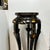 Late 20th Century Chinoiserie Black Lacquer/Floral Birds Design Pedestal Plant Stand For Sale - Image 5 of 5