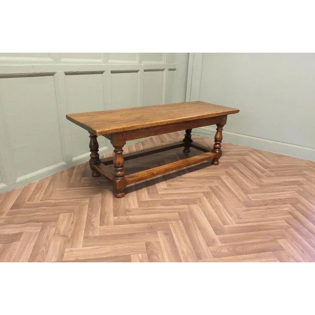 1960s Large Vintage Oak Plank Top Coffee Table, 1960 For Sale - Image 5 of 8