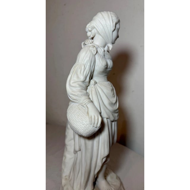 Large Antique 19th Century Parian Porcelain Lady European Figural Statue Figure For Sale - Image 9 of 13