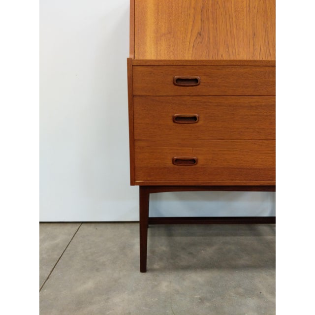 1960s Vintage Mid Century Modern Teak Secretary Desk For Sale - Image 5 of 7