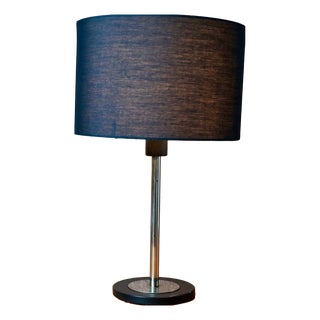 Modernist Metal and Black Table Lamp, 1960s For Sale