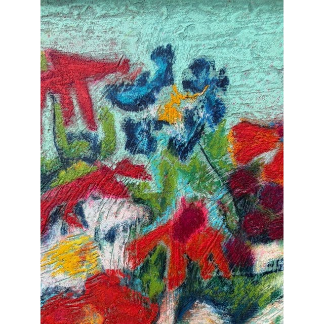 2020s Spring Breaking Open 20"x20" Acrylic, Pastel and Mixed Media Framed For Sale - Image 5 of 7