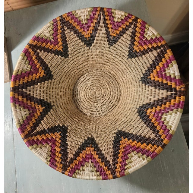 1920s Starburst Woven Bowl For Sale - Image 4 of 9