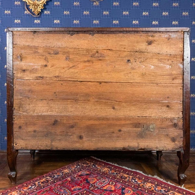 18th-Century Genoese Baroque Chest of Drawers with Inlays and Mercury-Gilded Bronze Handles, 1750 For Sale - Image 9 of 10