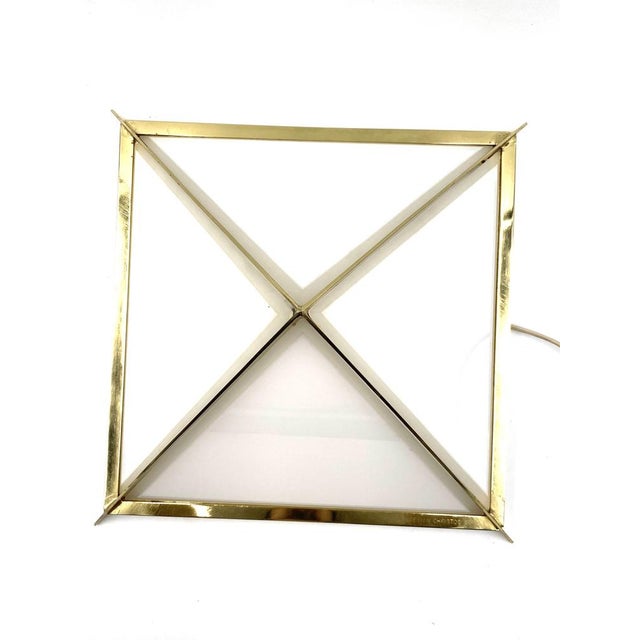 Italian Golden Brass Pyramidal Table Lamp from Christos, 1970 For Sale - Image 16 of 18