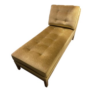 1990s Gold Upholstered Chaise Lounge For Sale