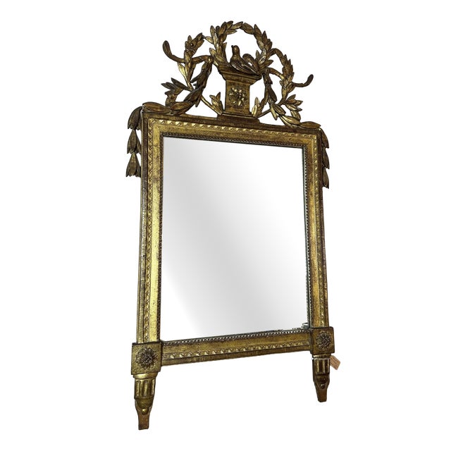 Louis XVI Mirror in Carved and Gilded Wood For Sale