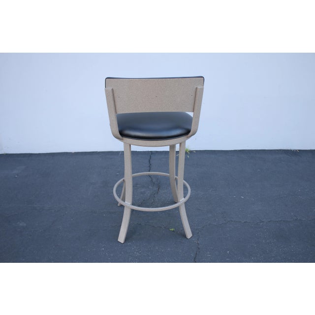 Wesley Allen Bali Swivel Stool With Low Back For Sale - Image 4 of 8