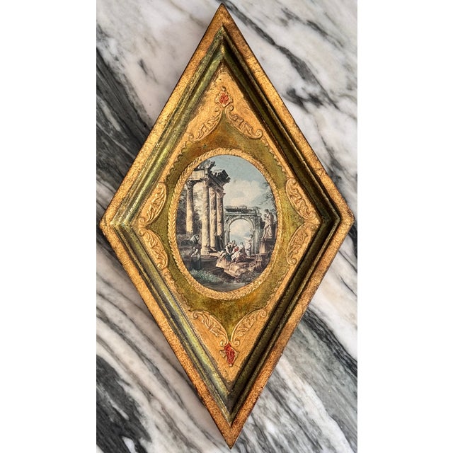 Classical Roman Made on Italy Mid-Century Florentine Wall Art For Sale - Image 3 of 9