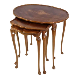 Insert Tables with Neo-Rococo-Style Marquetry, 1960s, Set of 3