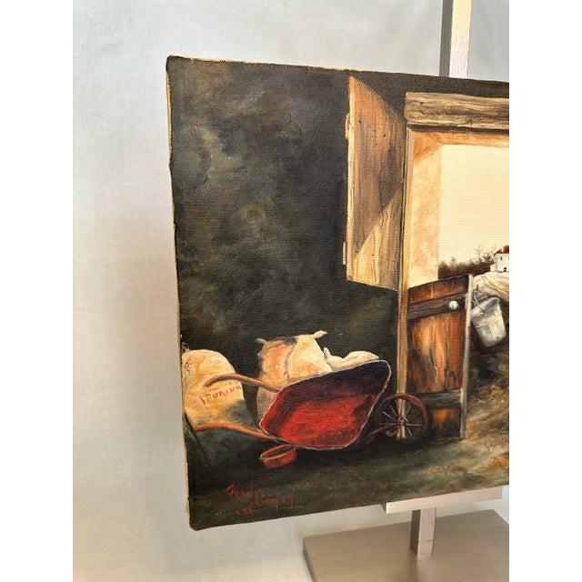 Americana Farmhouse Still Life Original Oil Painting on Canvas For Sale - Image 4 of 12