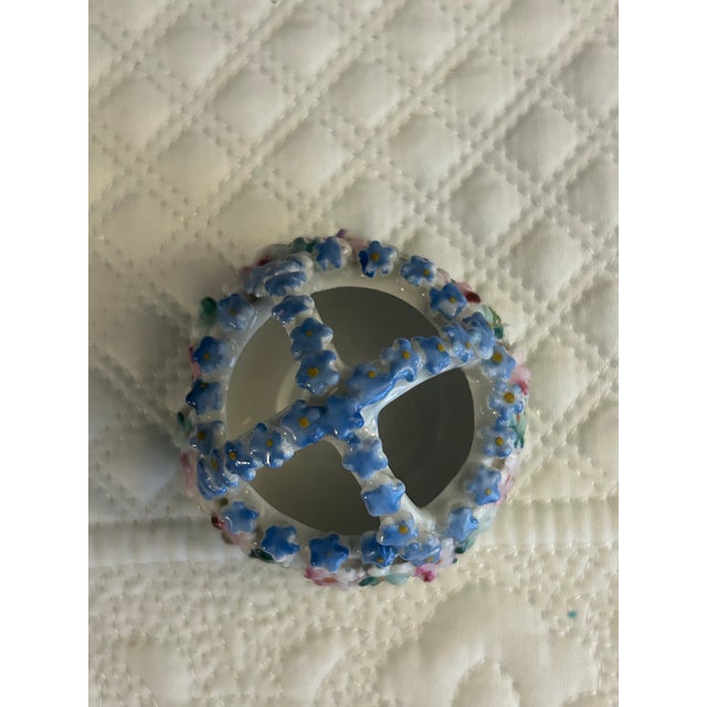 Antique German Elfinware/Mossware With Applied Flowers For Sale In Portland, ME - Image 6 of 7