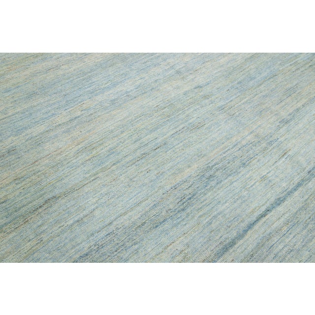 12 X 15 Apadana's Modern Sultanabad Blue Designed Wool Rug For Sale In New York - Image 6 of 10