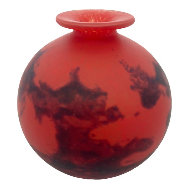 1920s Muller Frères Luneville, France, Art Nouveau Glass Vase For Sale