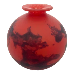 1920s Muller Frères Luneville, France, Art Nouveau Glass Vase