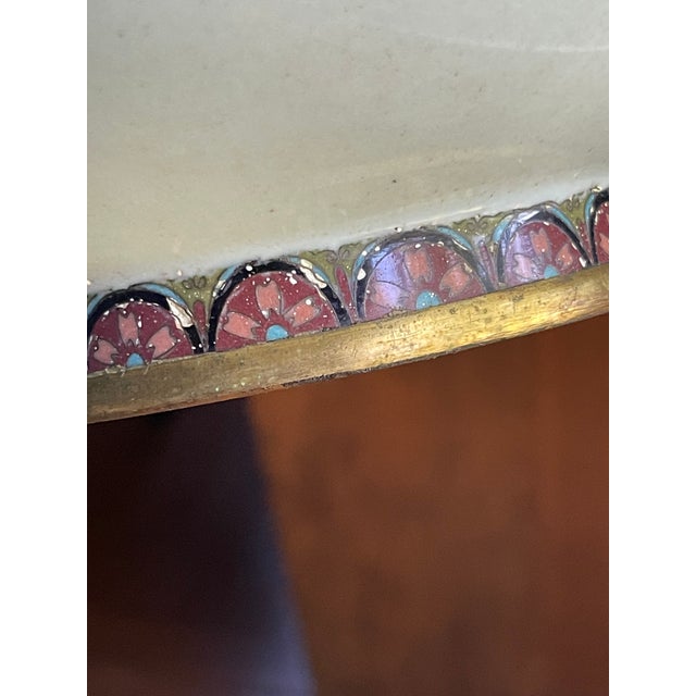 1920s Pair Enameled Urns With Birds For Sale - Image 9 of 10