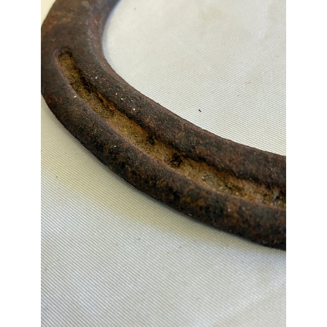 Brown Antique Cast Iron Horseshoe With Authentic Aged Patina For Sale - Image 8 of 8