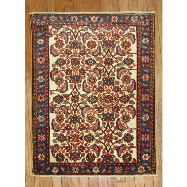 Early 20th Century Ivory Persian Farahan Throw Rug For Sale - Image 16 of 18