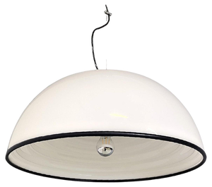 Italian Modern White and Black Acrylic Glass Ceiling Light from Guzzini, 1970s