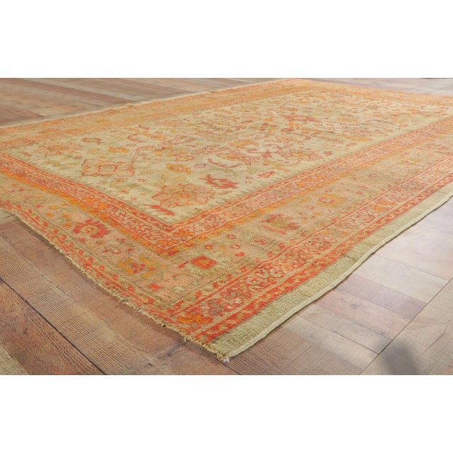 1880's Antique Turkish Oushak Rug - 07'03 X 10'00 For Sale In Dallas - Image 6 of 9