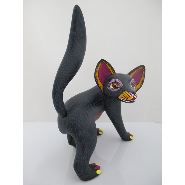 Late 20th Century Oaxacan Alebrije Turning Fox Wood Carving Mexican Folk Art Figure Sculpture For Sale - Image 5 of 14