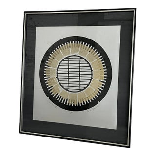 Motivated Seller: 1970s Seena Donneson , Black, Gold & Silver Mixed-Media Art. For Sale