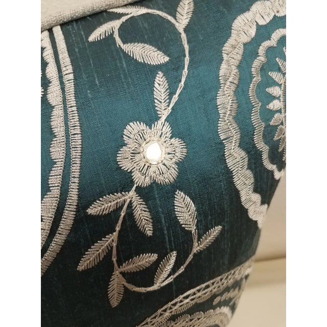 Textile Blue Paisley Pillows, Made in Wales - a Pair For Sale - Image 7 of 12