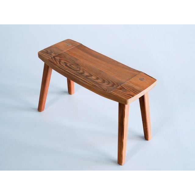 Swedish Modern Rectangular Pine Stool by Carl Malmsten, 1950s For Sale - Image 11 of 12