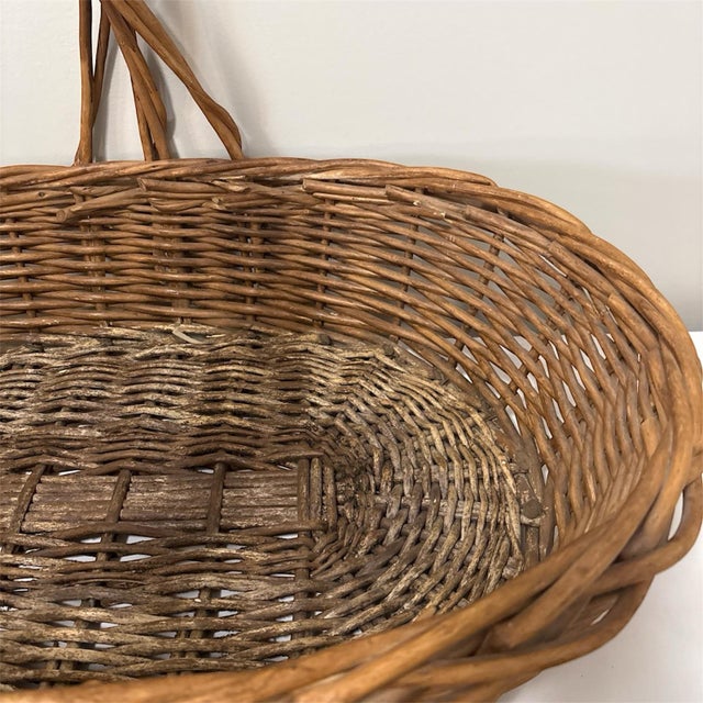 XXL Vintage Antique Gathering Basket For Sale - Image 9 of 9