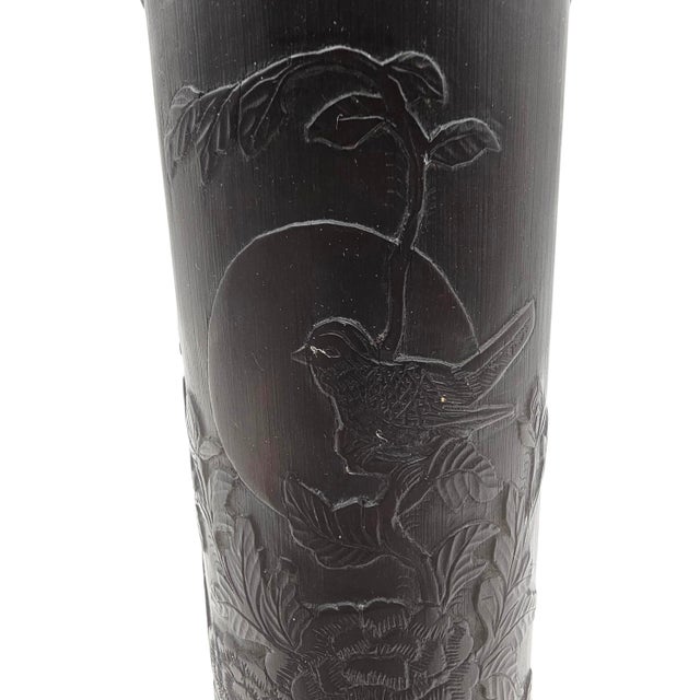 Pair Chinese Style Hand-Carved Hardwood Wall Brush or Scroll Holders 10" For Sale - Image 13 of 15