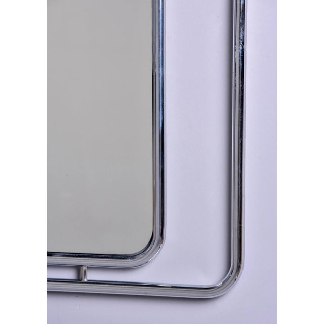 1970s Mid Century Modern Italian Mirror Within Chrome Frame For Sale - Image 5 of 13