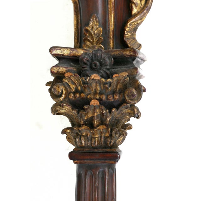 Neoclassical Carved Giltwood Mirror With Corinthian Columns & Acanthus Leaves For Sale - Image 9 of 9