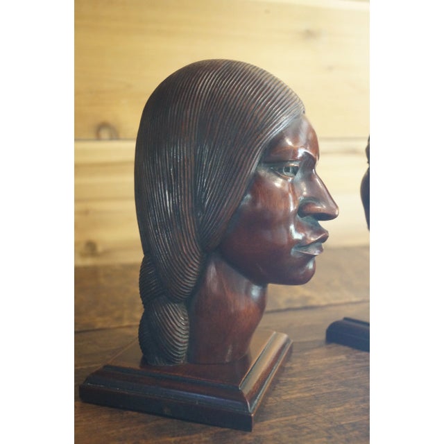 A very well carved pair of indigenous Incan people from Mexican artist Flores Arias. These carvings typically came in...