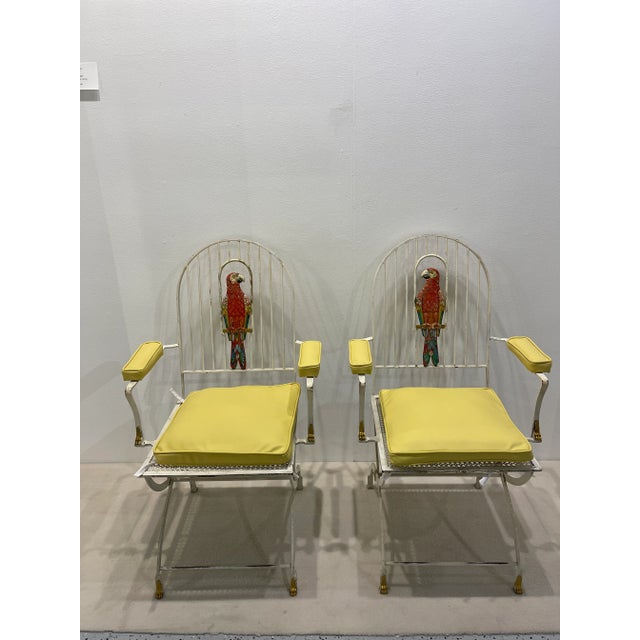Mid-Century Modern 1950s Metal Parrot Armchairs - a Pair For Sale - Image 3 of 13