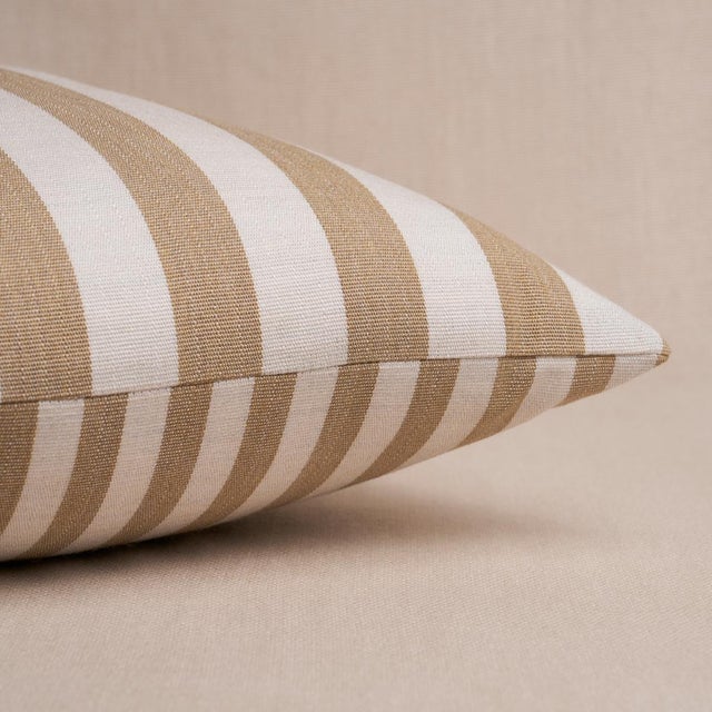 2020s Schumacher Hanson I/O Stripe 22" Pillow In Sand For Sale - Image 5 of 5