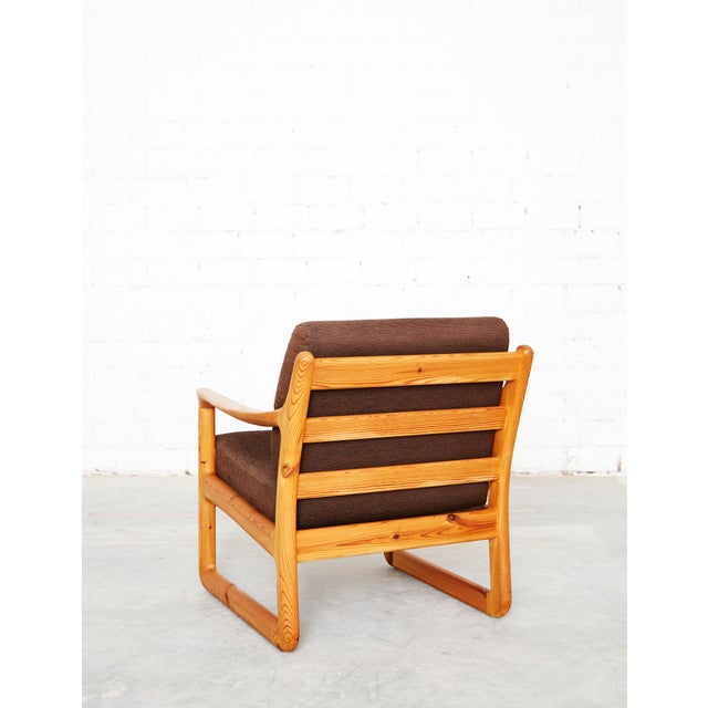 CFC Silkeborg Set of Danish Modern Pine Armchair & Ottoman by C. F. C. Silkeborg from CFC Silkeborg, 1970s For Sale - Image 4 of 16