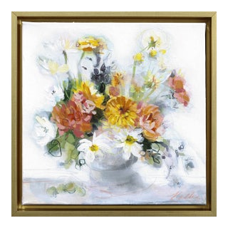 Sweet Grapes - Framed Abstract Botanical Floral Still Life Art on Canvas Original Artwork by Kellie Newsome For Sale