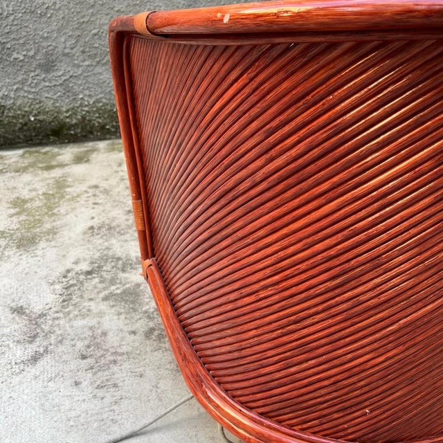 Bamboo and Rattan Sofa attributed to Maugrion for Roche Bobois, France, 1980s For Sale - Image 10 of 16