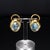 Mid 20th Century Mid 20th Century Pair of 18k Yellow Gold Modified Hoop Earrings With Carved Aquamarine Cabochons For Sale - Image 5 of 6